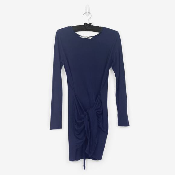 Michael Stars Faux Wrap Tee Dress Medium Nocturnal Purple Cotton Modal Jersey - Picture 1 of 4